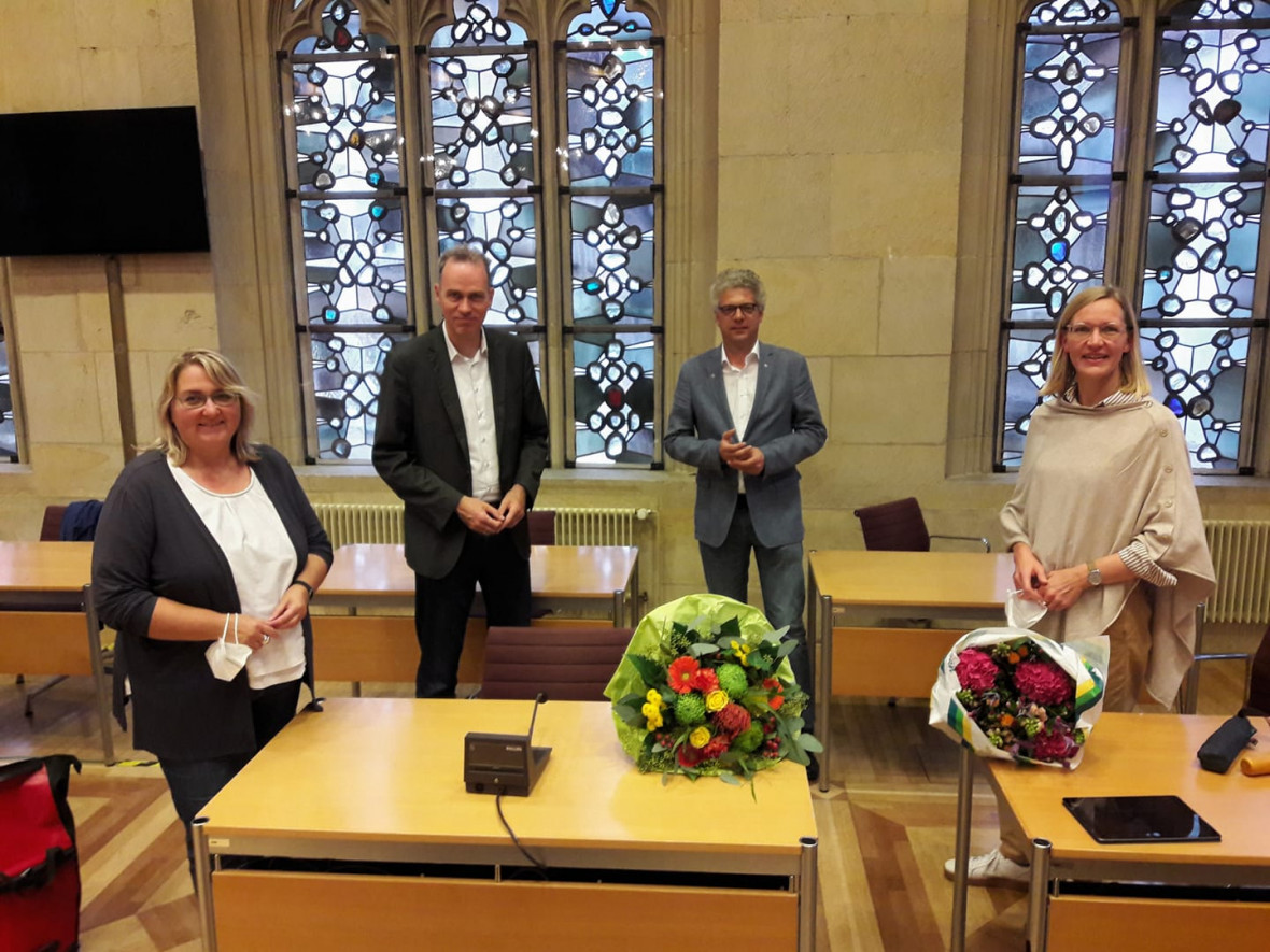 Astrid Bhl, Stefan Leschniok, Dr. Stefan Nacke, Carmen Greefrath (von links nach rechts)
