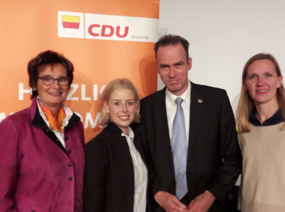 CDU-Kreisvorsitzende Sybille Benning, MdB mit Gianna Krger, Stefan Leschniok, Camen Greefrath (von links nach rechts)