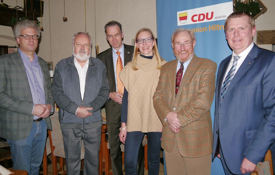 Stefan Nacke, MdL, Wolfgang Hseker, Ratsherr Stefan Leschniok, Carmen Greefrath, Hans Lok, Marcus Bielefeld (von links nach rechts)