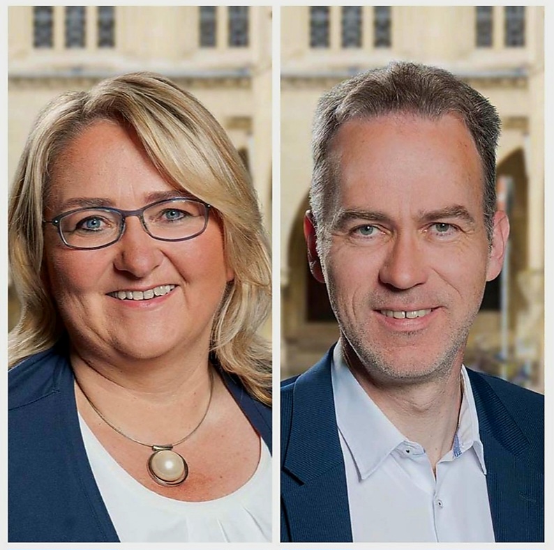Ratsmitglieder Astrid Bhl und Stefan Leschniok